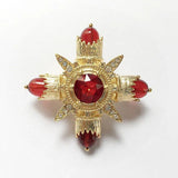 Sunspicems Crystal Brooch Pendant for Women Morocco Wedding Jewelry Caftan Pin