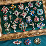 Sunspicems Crystal Brooch Pendant for Women Morocco Wedding Jewelry Caftan Pin