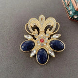 Sunspicems Crystal Brooch Pendant for Women Morocco Wedding Jewelry Caftan Pin