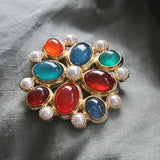 Sunspicems Crystal Brooch Pendant for Women Morocco Wedding Jewelry Caftan Pin