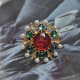 Sunspicems Crystal Brooch Pendant for Women Morocco Wedding Jewelry Caftan Pin