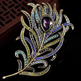 Vintage Leather Brooch Pin Crystal Animal Jewelry
