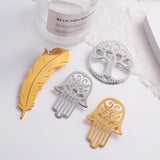Feathers Tree of life Stainless Steel Brooch For Women