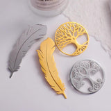 Feathers Tree of life Stainless Steel Brooch For Women