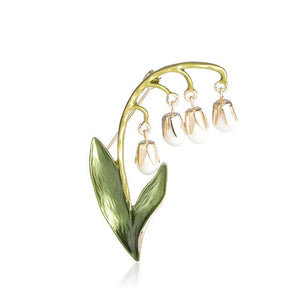 Enamel Tassel Pendant Flower Brooches For Women Ladies Suit Collar Clip Pin