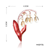 Enamel Tassel Pendant Flower Brooches For Women Ladies Suit Collar Clip Pin