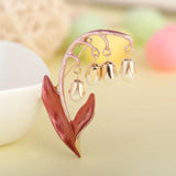 Enamel Tassel Pendant Flower Brooches For Women Ladies Suit Collar Clip Pin