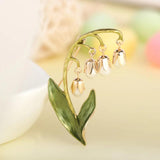 Enamel Tassel Pendant Flower Brooches For Women Ladies Suit Collar Clip Pin