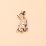 Enamel Gray Cat Kissing Butterfly Brooch for Women