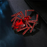 Colorful Spider Brooch, Rhinestone Animal Corsage Jewelry