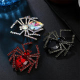 Colorful Spider Brooch, Rhinestone Animal Corsage Jewelry