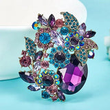 Vintage Flower Brooch Austrian Crystal Bouquet For Women