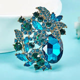 Vintage Flower Brooch Austrian Crystal Bouquet For Women