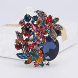 Vintage Flower Brooch Austrian Crystal Bouquet For Women