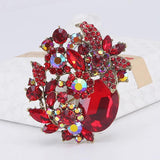Vintage Flower Brooch Austrian Crystal Bouquet For Women