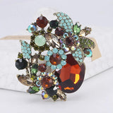 Vintage Flower Brooch Austrian Crystal Bouquet For Women