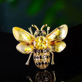 Bee Cubic Zircon Brooch Enamel Animal Pin