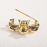 Bee Cubic Zircon Brooch Enamel Animal Pin