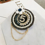 Rabbit Crown Fur Charm Pearl Brooch Pins Tassel Winter Brooches