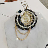 Rabbit Crown Fur Charm Pearl Brooch Pins Tassel Winter Brooches