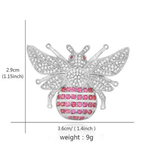Micro Pave Fuschia CZ Big Hip Bee Brooch