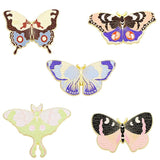 Animal Enamel Pin Set, Butterfly Dinosaur Bat Flower Brooches