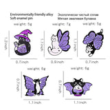 Animal Enamel Pin Set, Butterfly Dinosaur Bat Flower Brooches