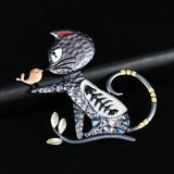 Vintage Enamel Cat Pins Brooches for Boys Girls Animal Metal Brooch