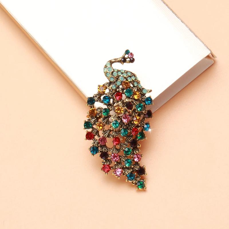 Colorful Peacock Brooch Office Party Gift