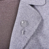 Copper Zircon Badminton Racket Brooch for Women Men