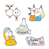 Cartoon Science Enamel Pins Set Chemistry Molecule Brooches Gift