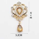 Flat Bottom Brooch Resin Rhinestone DIY Wedding Pendant Jewelry
