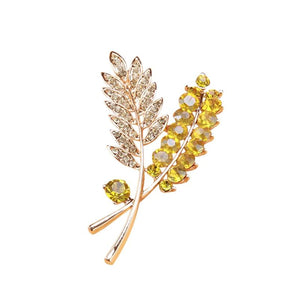 Wheat Ear Rhinestone Brooch Beaut&Berry Home Office Wedding Party Gift