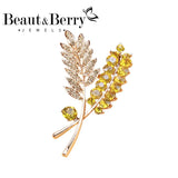 Wheat Ear Rhinestone Brooch Beaut&Berry Home Office Wedding Party Gift