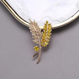 Wheat Ear Rhinestone Brooch Beaut&Berry Home Office Wedding Party Gift