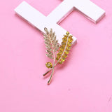 Wheat Ear Rhinestone Brooch Beaut&Berry Home Office Wedding Party Gift