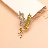 Wheat Ear Rhinestone Brooch Beaut&Berry Home Office Wedding Party Gift