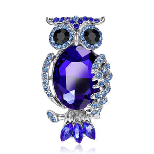 Rhinestone Owl Brooch Pin for Women Men Bird Corsage Jewelry