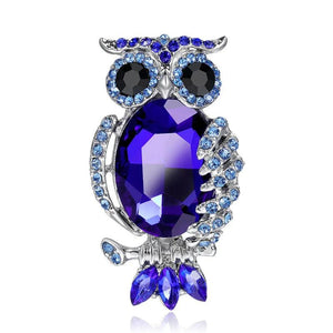 Rhinestone Owl Brooch Pin for Women Men Bird Corsage Jewelry