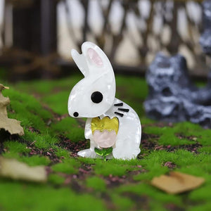 Acrylic Rabbit Patch Brooch for Women Girls Dress Bag Ornaments