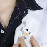 Acrylic Rabbit Patch Brooch for Women Girls Dress Bag Ornaments
