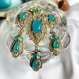 Vintage Palace Pendant Brooches Pins Resin Baroque High Crystal Badges