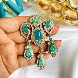 Vintage Palace Pendant Brooches Pins Resin Baroque High Crystal Badges