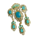 Vintage Palace Pendant Brooches Pins Resin Baroque High Crystal Badges