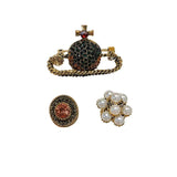 Vintage Flower Tassel Brooch Pearl Bow Pin