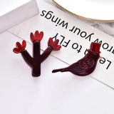 Cactus Bird Brooch Female Pin Acrylic Animal Wild Creative Accessories