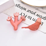 Cactus Bird Brooch Female Pin Acrylic Animal Wild Creative Accessories