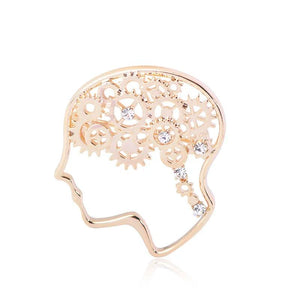 Brain Brooch Mechanical Enamel Pins Engineer Lapel Hat Bijoux