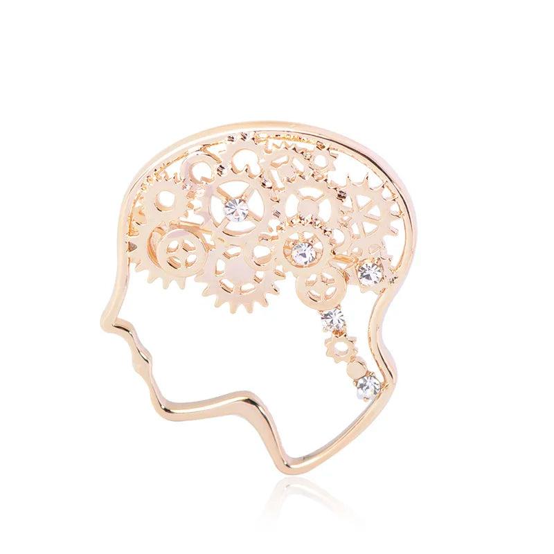 Brain Brooch Mechanical Enamel Pins Engineer Lapel Hat Bijoux