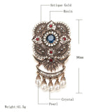 Kinel Ethnic Wedding Flower Bead Brooch Pin Old Vintage Indian Jewlery Pearl Bro